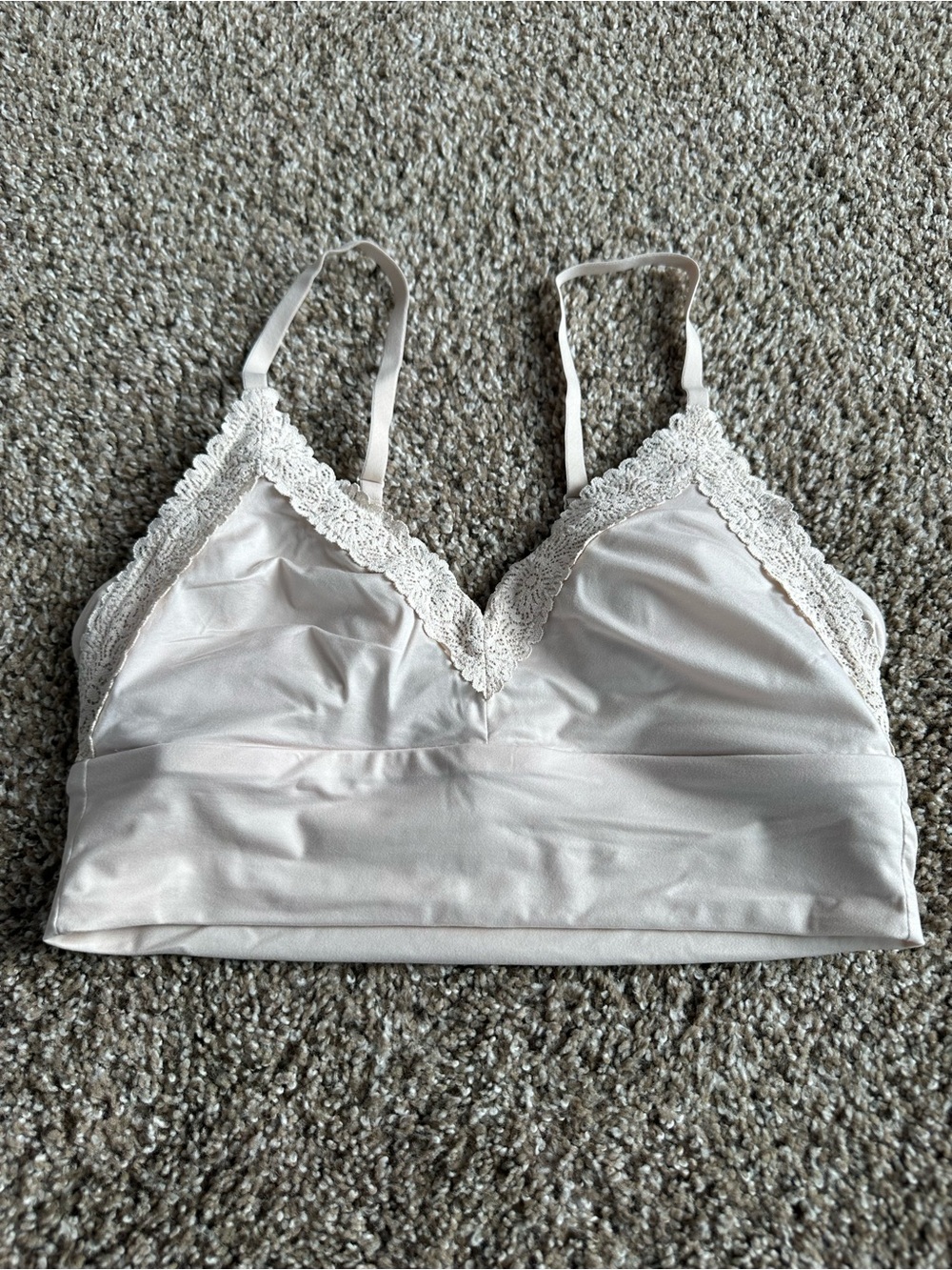 aerie Lace-Trim Bralette - Cream